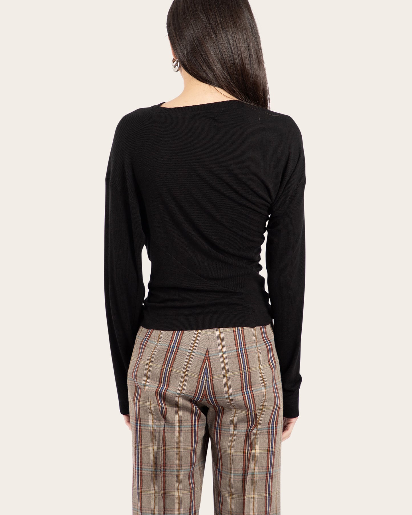 Draped Long Sleeve Hebo Top