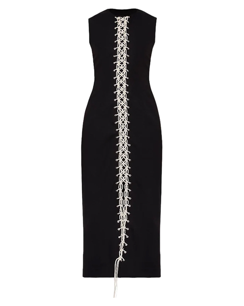 wynn-hamlyn-macrame-panel-dress-black