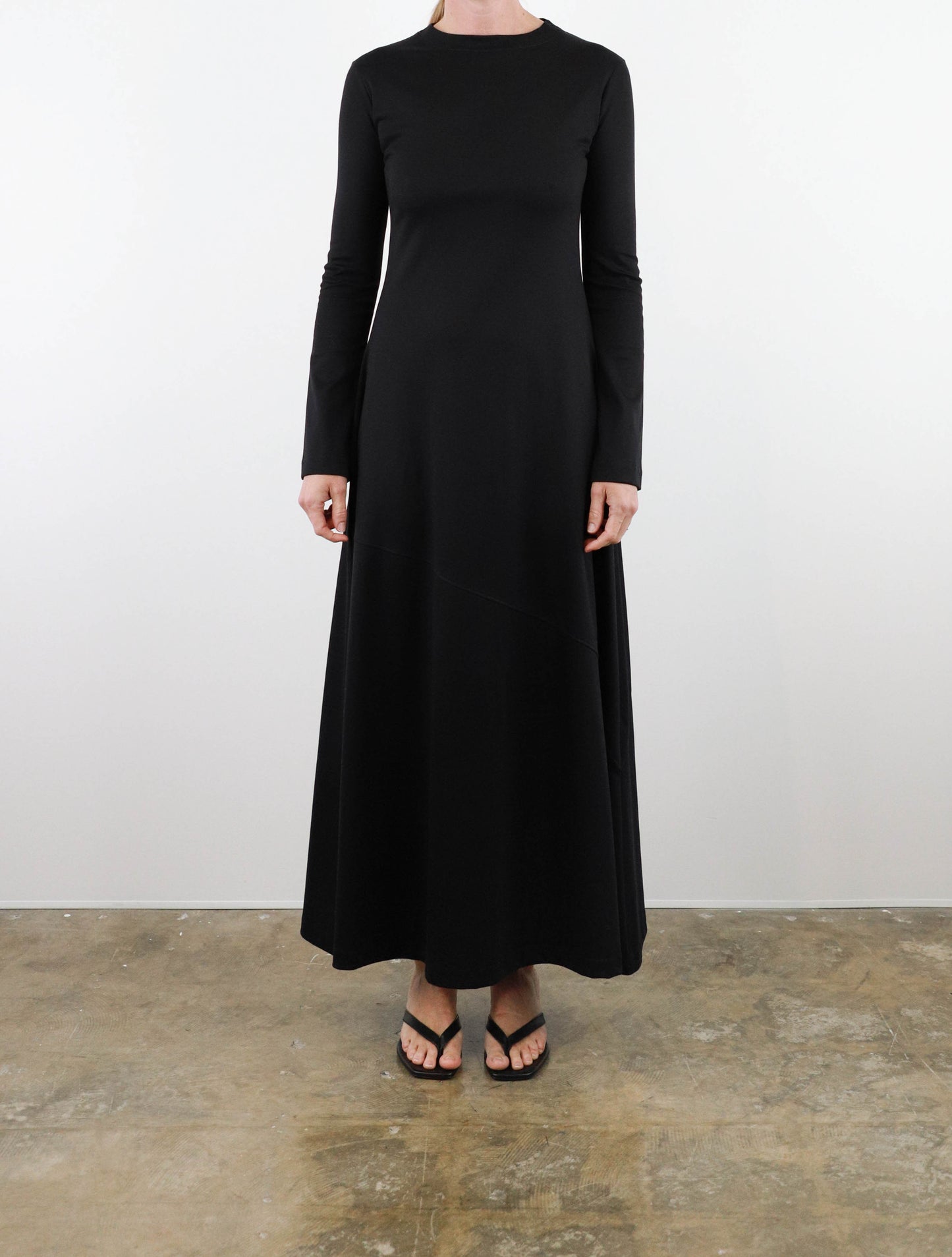 0053 Long Jersey Seam Detail Dress