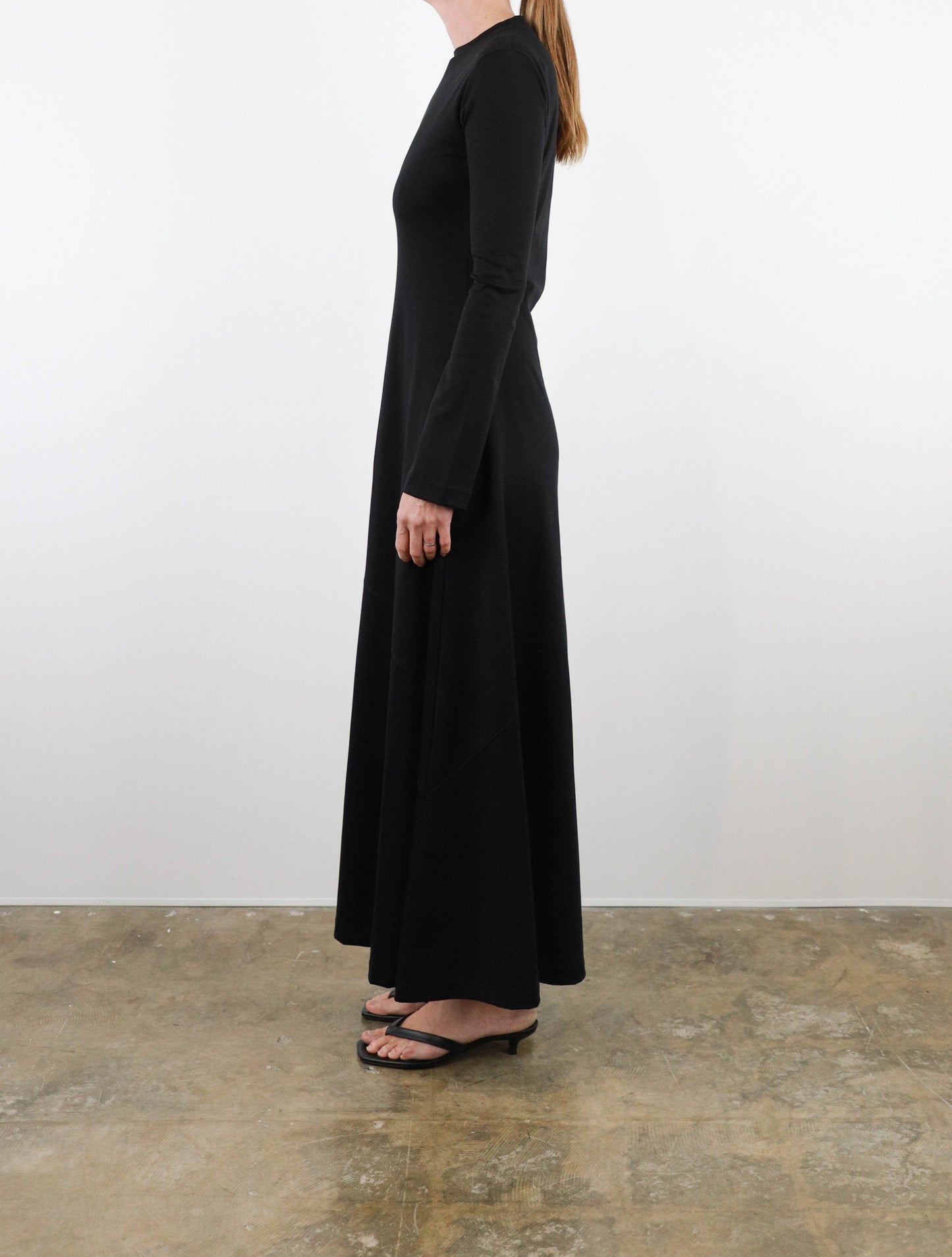 0053 Long Jersey Seam Detail Dress