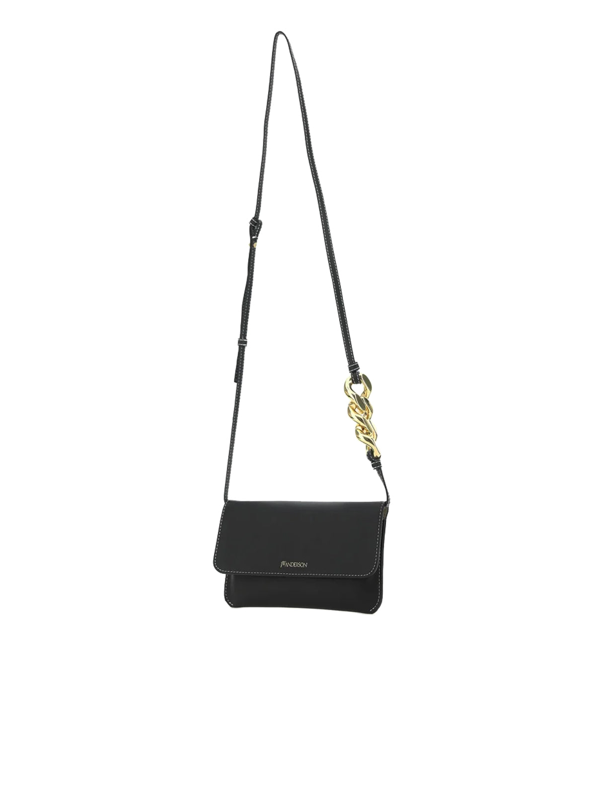 JW ANDERSON BLACK FOLD OVER PHONE POUCH CROSSBODY BAG