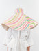 Romualda Dada gigante oversized bucket hat in multicolour rainbow stripes shown on model