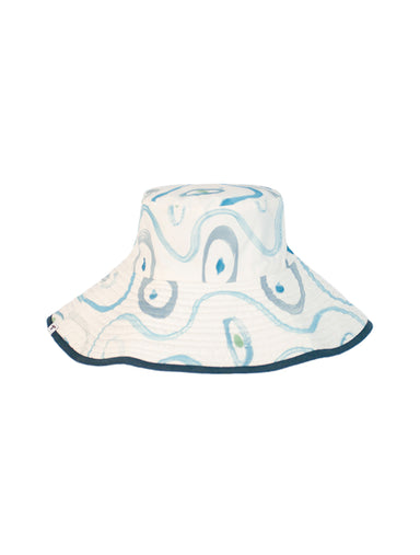 Romualda blue and white gran bucket hat