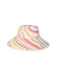 Romualda bucket hat with hand painted rainbow stripes
