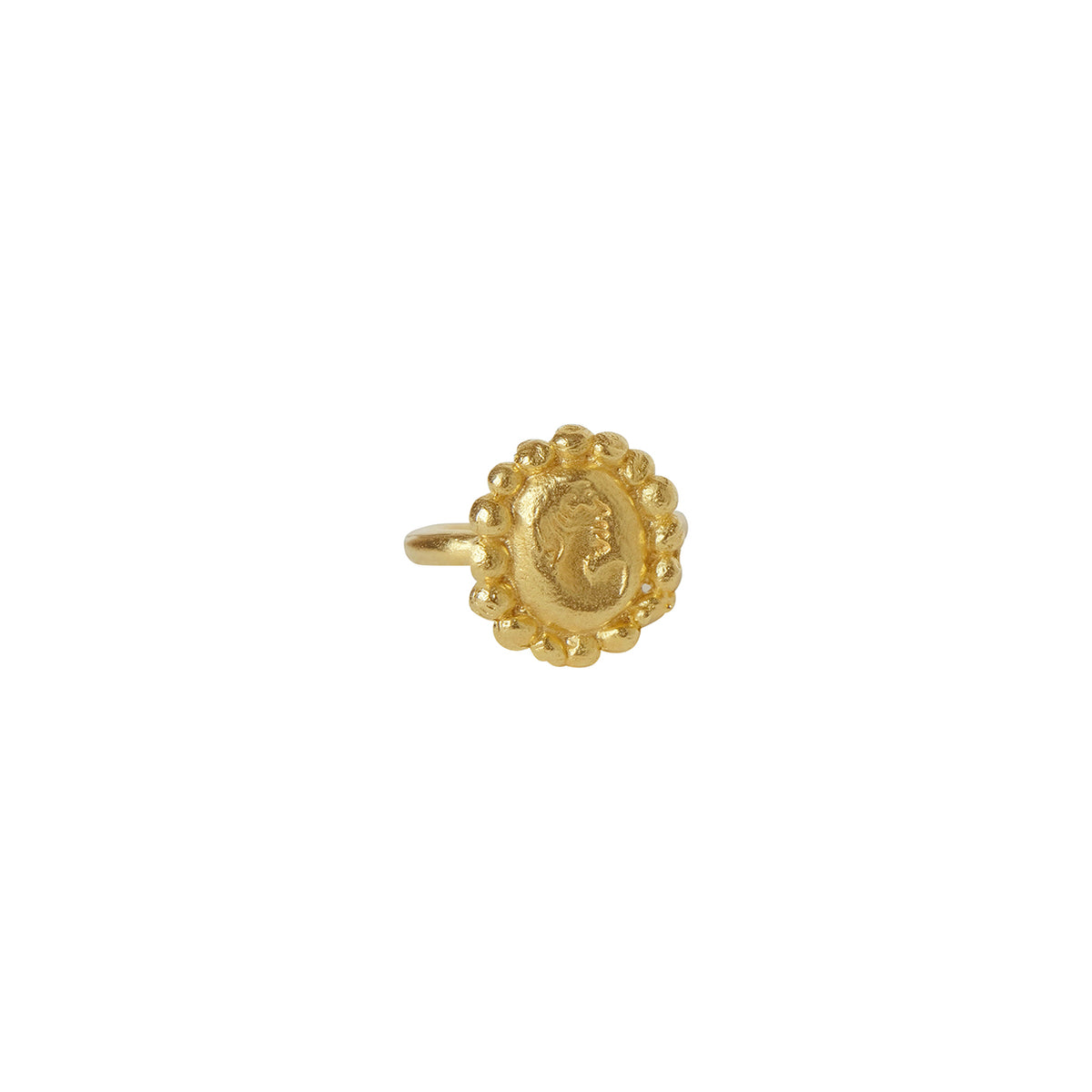 Rubans 22K Gold-Plated Beaded Elephant Charm Finger Ring