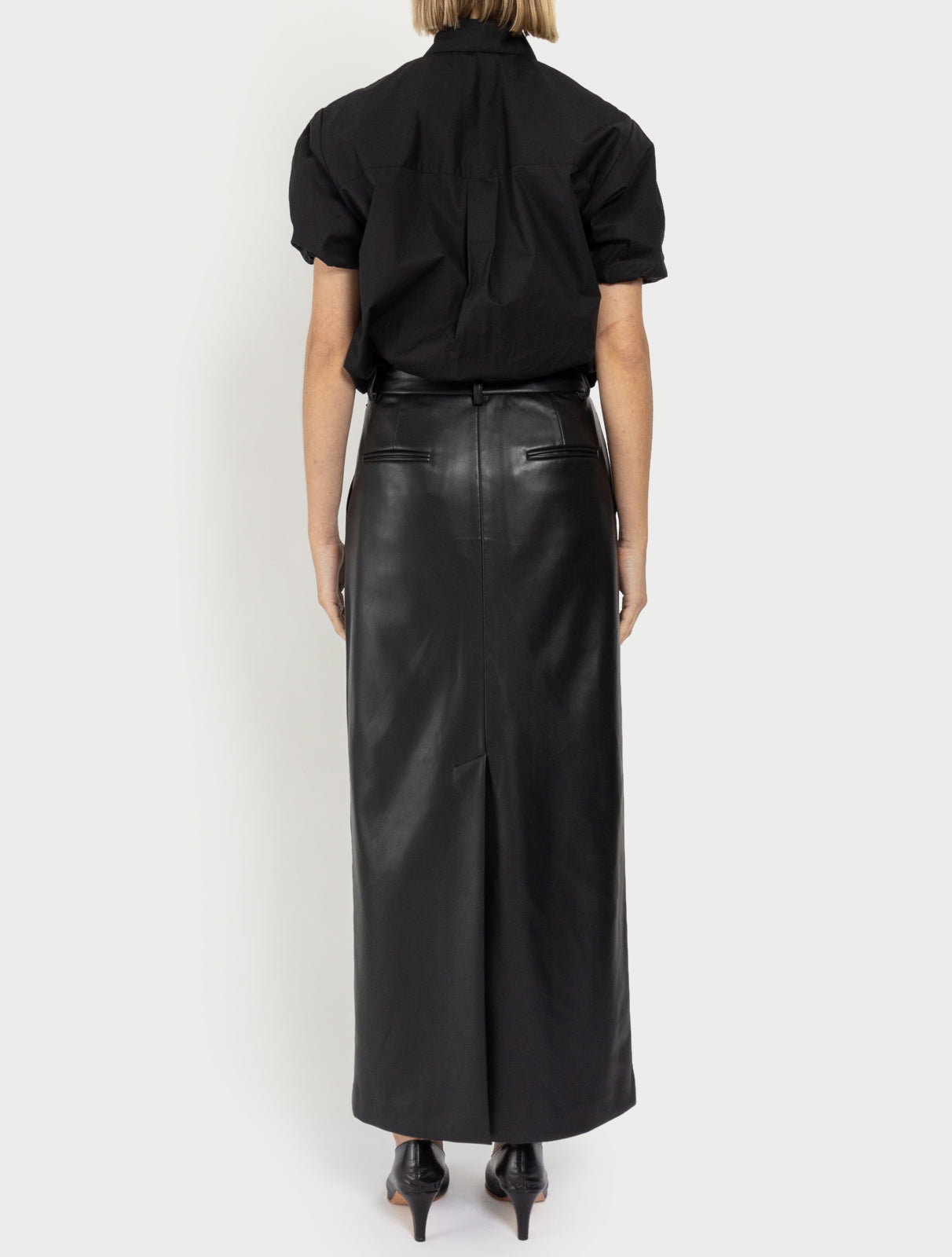 Classico Leather Midi Skirt