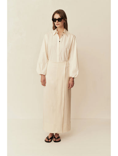 Loopa Cotton Shirt Dress - Crema – Esse Studios