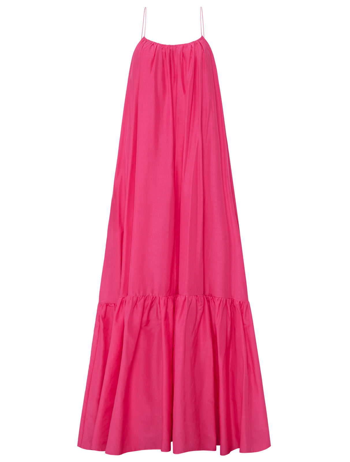 Matteau sherbert pink single layer gathered summer dress