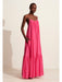 Matteau sherbert pink single layer gathered summer dress on model