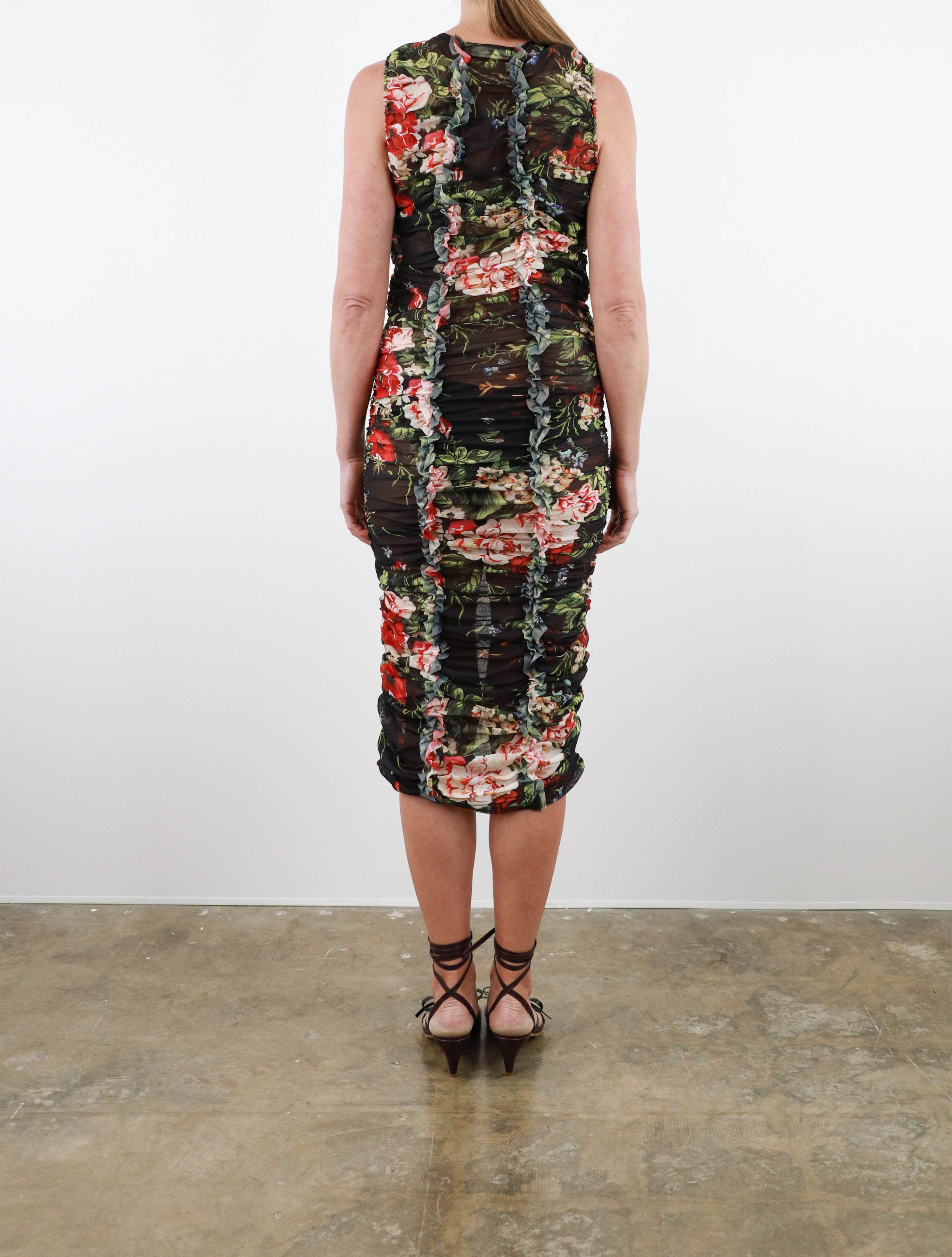 Tullia Sleeveless Print Mesh Dress
