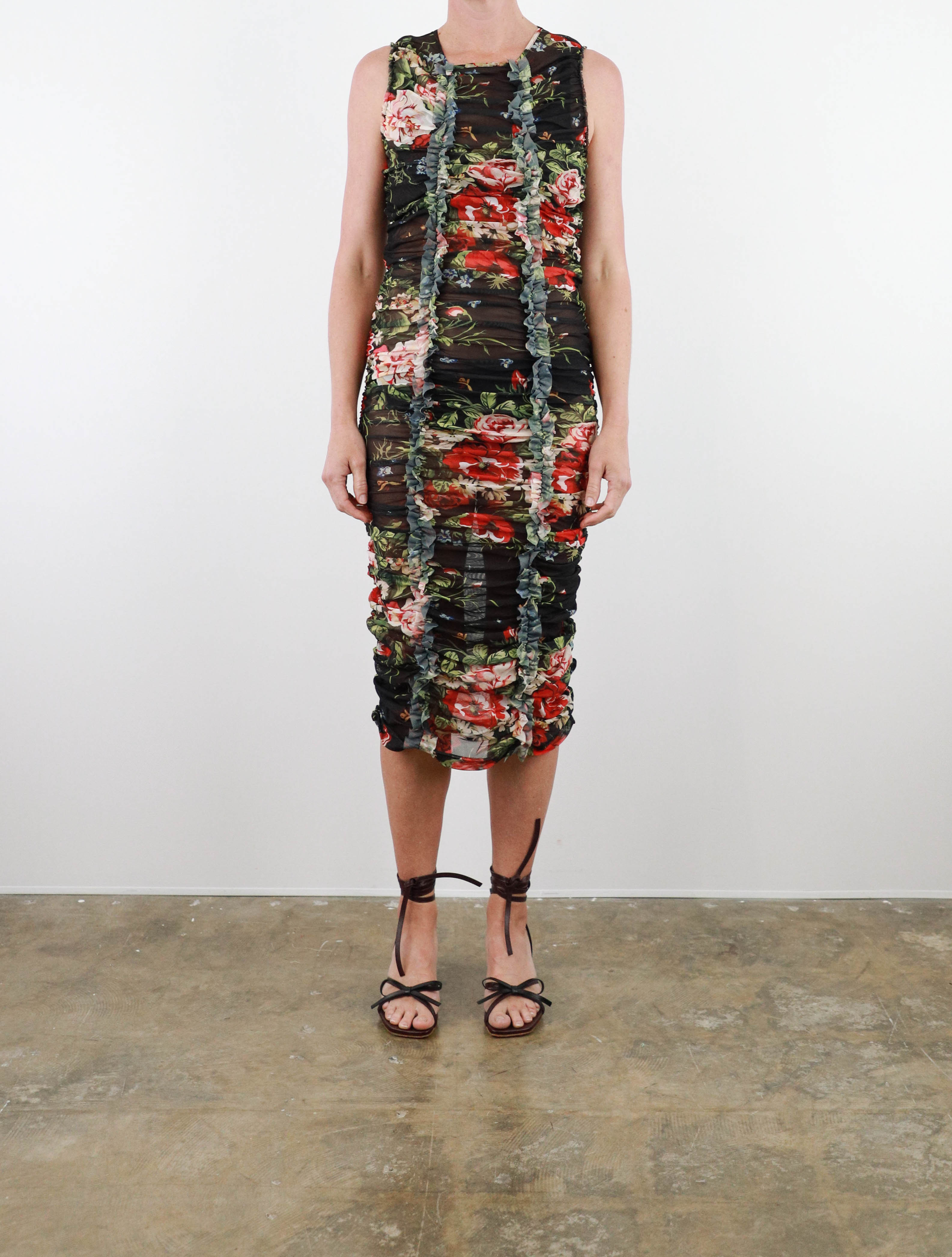 Tullia Sleeveless Print Mesh Dress