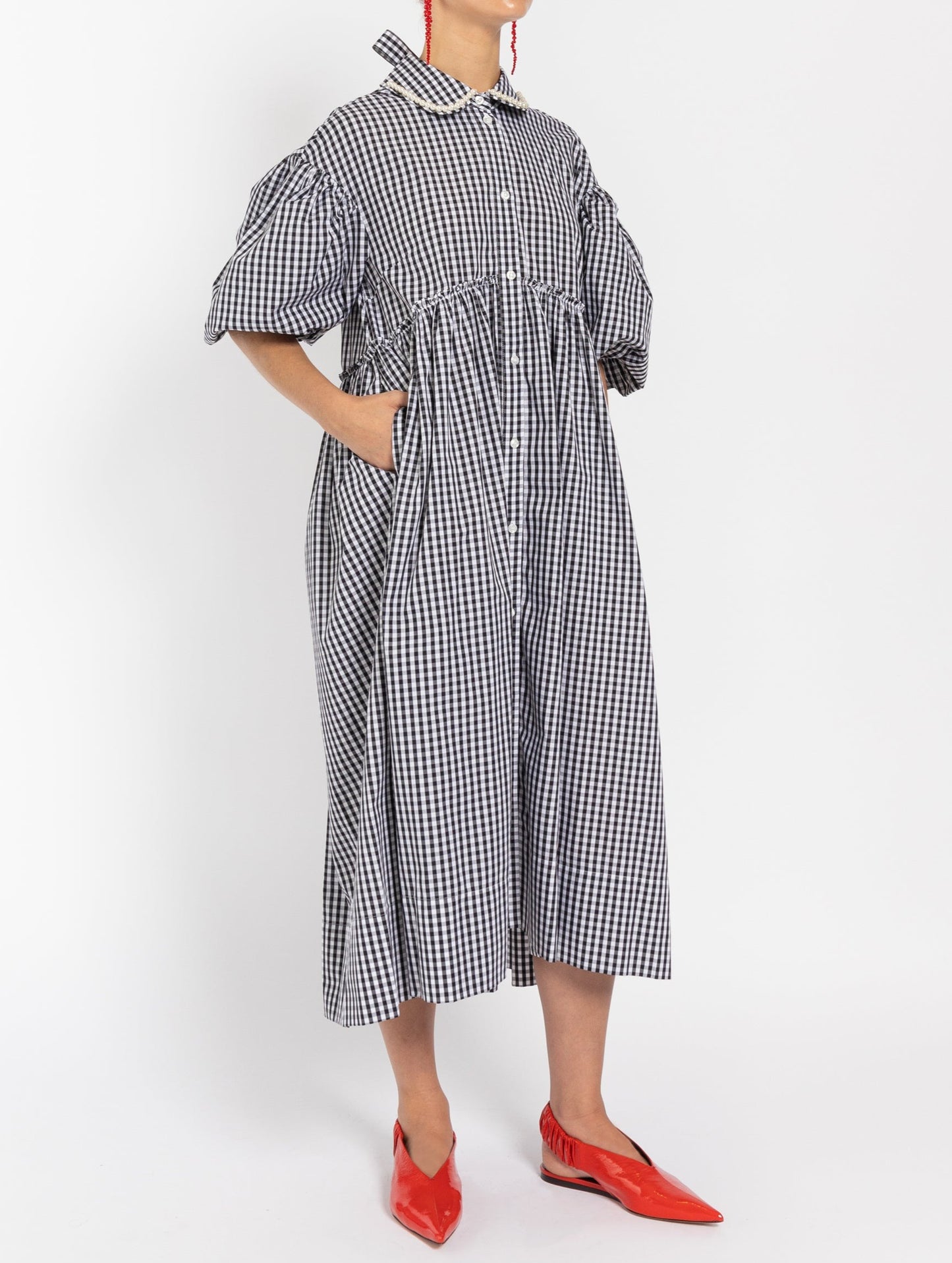 Puff Sleeve Signature Dress - Gin