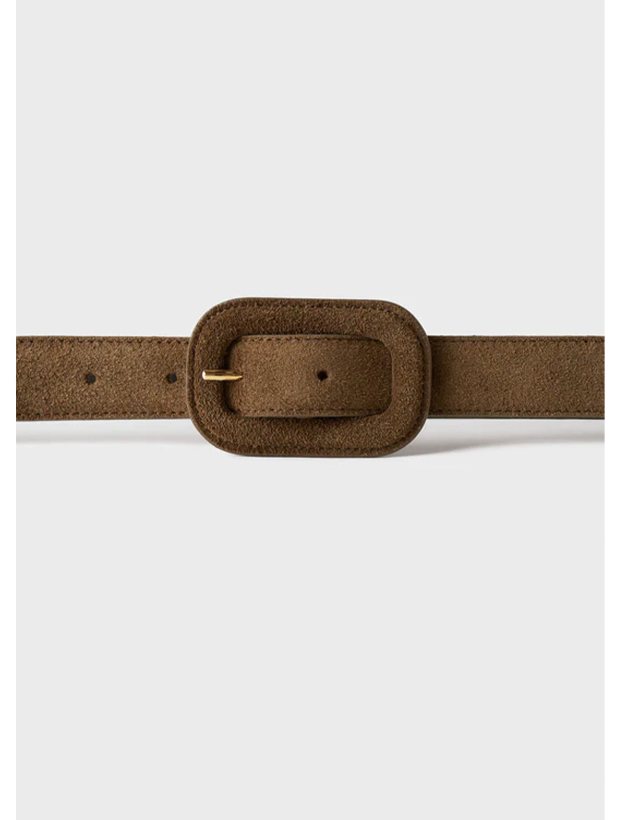 Wide Covered Buckle Suede Belt