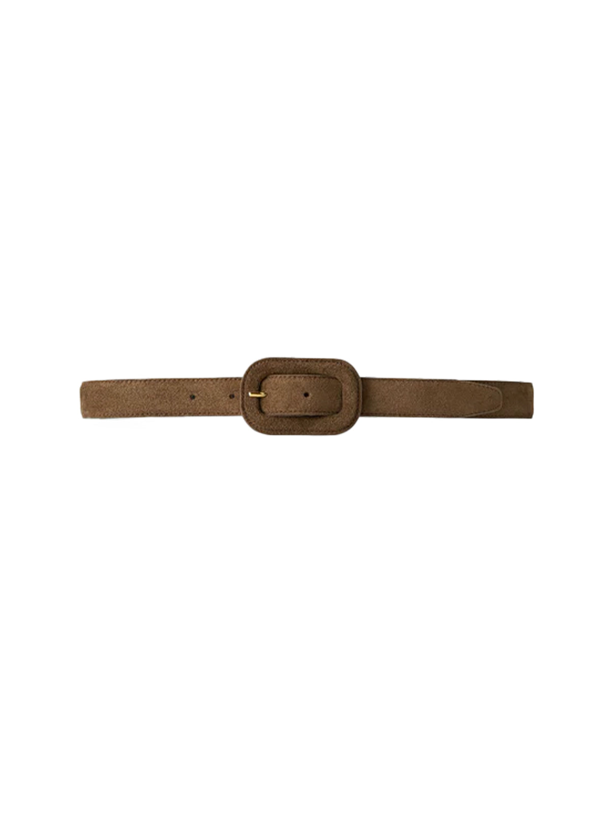 Wide Covered Buckle Suede Belt